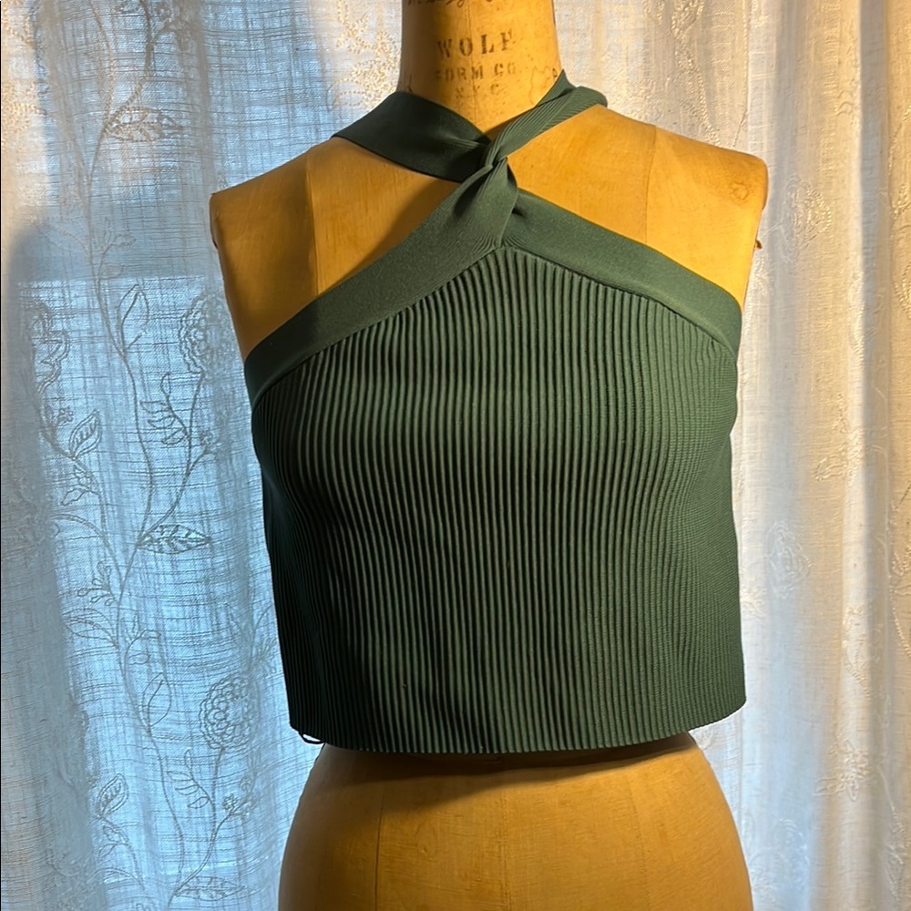 Sincerely Jules Green Ribbed Crop Top